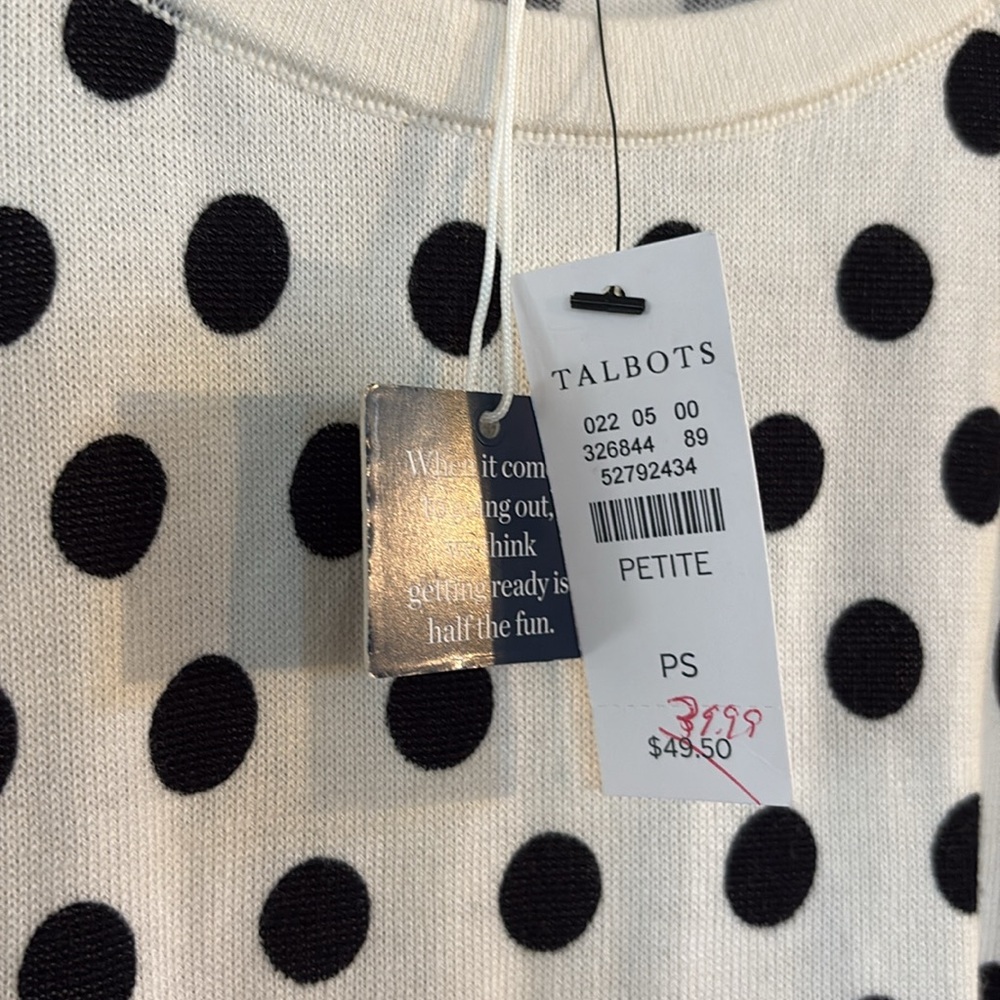Talbots Polka Dot Cardigan and tank with Floral Embroidery - Picture 5 of 8